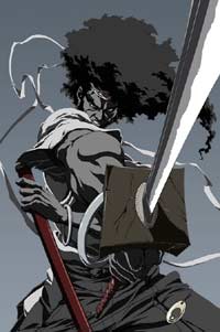 ''Afro Samurai''  dividido em cinco partes e baseado na graphic novel de Takashi 